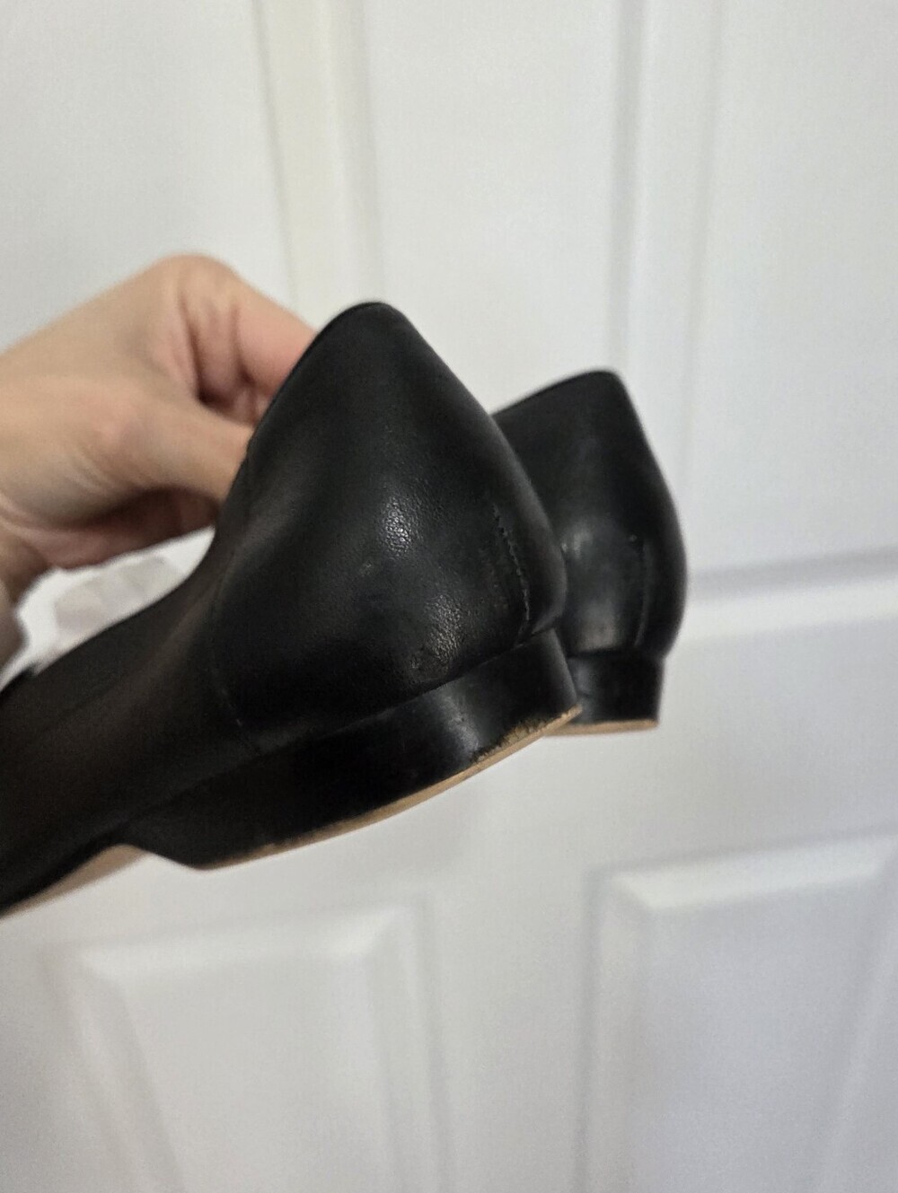 Laura Scott Women's Leather Slip-On Square Toe Black Loafers Size 8 Minimalist - Picture 7 of 7